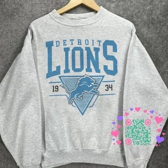 Vtg Detroit Lions Football Sweatshirt NFL Detroit Lions Unisex Shirt - Picture 1 of 2
